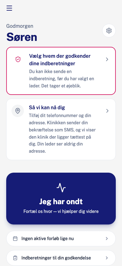 Lederens forside når alt er udfyldt