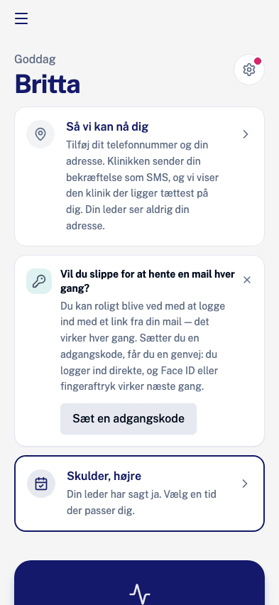 Tilbuddet om at sætte en adgangskode, med et kryds til at lukke det